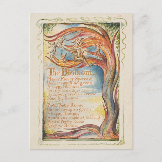William Blake "Blommarna" vykort (Framsida)