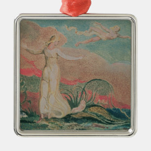 William Blake boken av Thel; Plätera 4 Thel in Julgransprydnad Metall