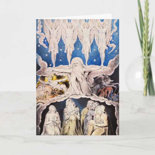 William Blake Card: Före Divine Throne Helgkort (Framsida)