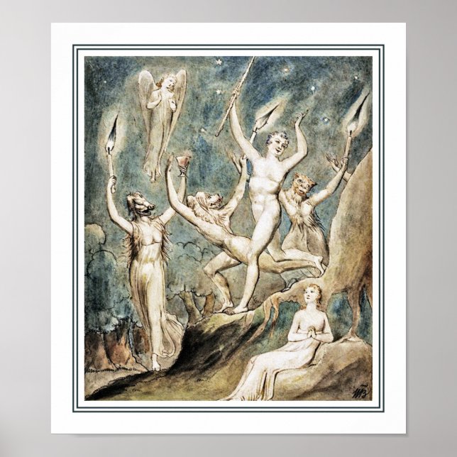 William Blake: Comus med hans avslöjare Poster (Framsidan)
