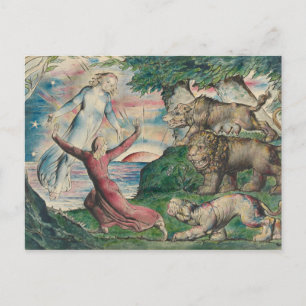 William Blake-Dante Running från de tre Beasterna Vykort