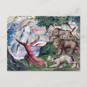 William Blake Dante Running från tre Beaster Vykort