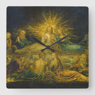 William Blake den sist kvällsmålet, 1799 Fyrkantig Klocka