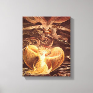 William Blake - Den stora röda draken och kvinnan Canvastryck