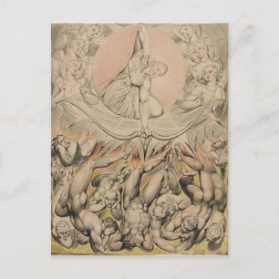 William Blake: Gjutning av Rebel Änglar till helve Vykort