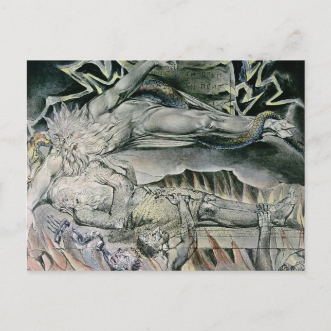 William Blake | Illustrationer av Bok där jobbet u Vykort (Framsida)