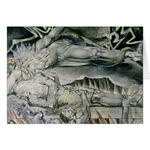 William Blake   illustrationer av boken av jobbet; Hälsningskort