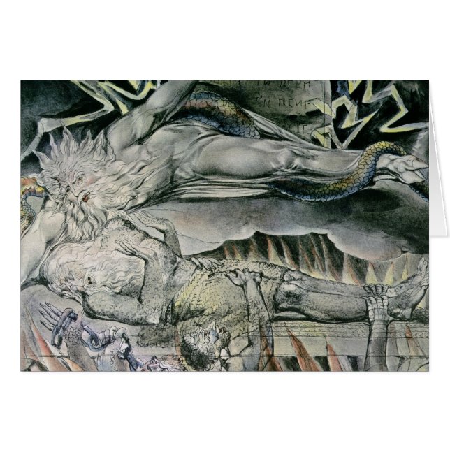 William Blake | illustrationer av boken av jobbet; Hälsningskort (Framsidan Horizontal)
