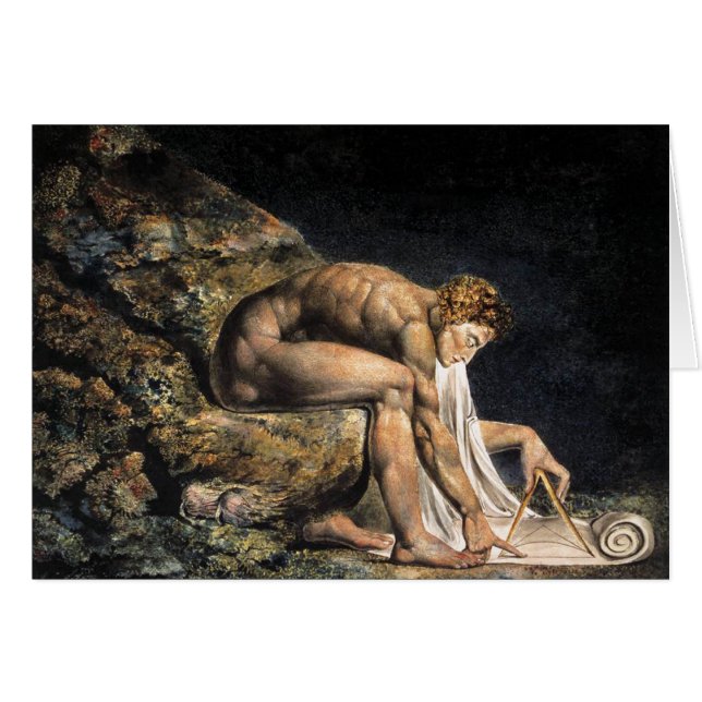 William Blake Isaac Newton Hälsningskort (Framsidan Horizontal)