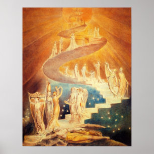 William Blake Jacob's Ladder Poster