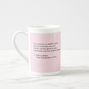 William Blake "Kärlek Seeketh Not" Ben China Mugg Benporslin Mugg