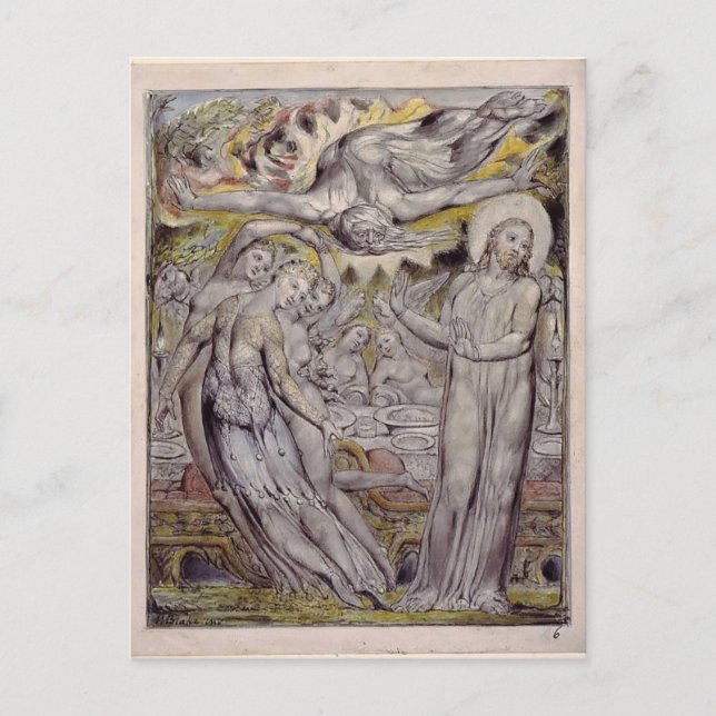 William Blake-Kristi avvisade Satans bankett Vykort (Framsida)
