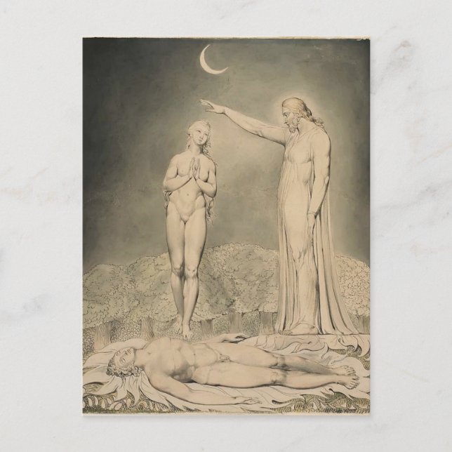 William Blake: Milton's Paradise Borttappad Vykort (Framsida)