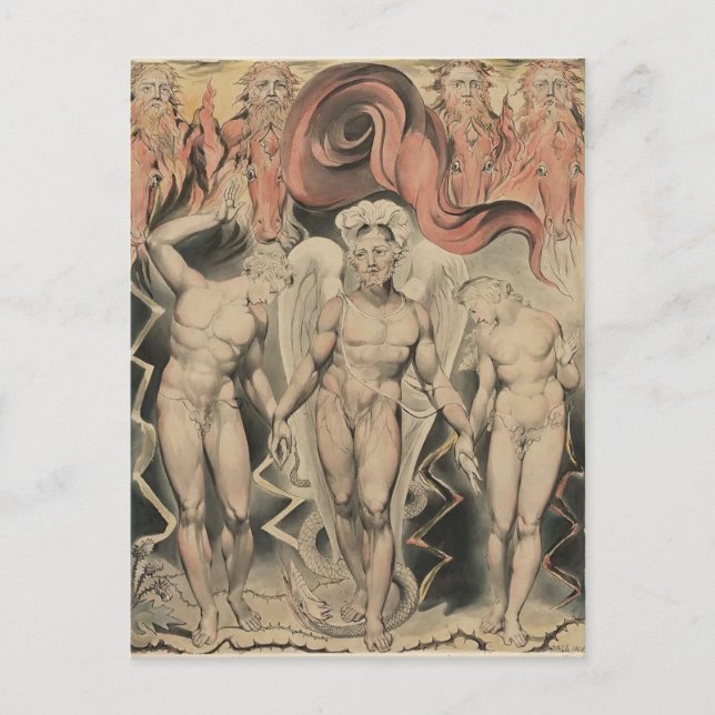 William Blake: Milton's Paradise Borttappad Vykort (Framsida)