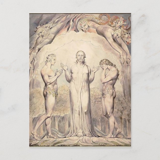 William Blake: Milton's Paradise Borttappad Vykort (Framsida)