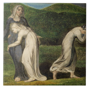 William Blake Naomi som entreating Ruth och Kakelplatta