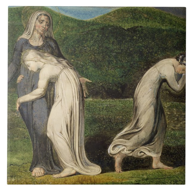 William Blake | Naomi som entreating Ruth och Kakelplatta (Framsidan)