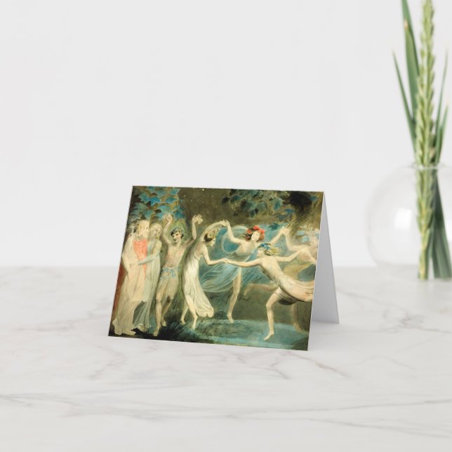 William Blake Oberon, Titania och Puck med Fairie Kort (Framsida)
