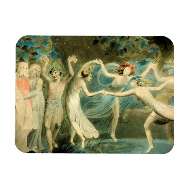 William Blake Oberon, Titania och Puck med Fairie Magnet (Horisontell)