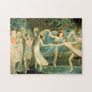 William Blake Oberon, Titania och Puck med Fairie Pussel