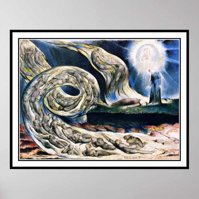 William Blake Poster Skriv ut: "Whirlwind of Älska (Framsidan)