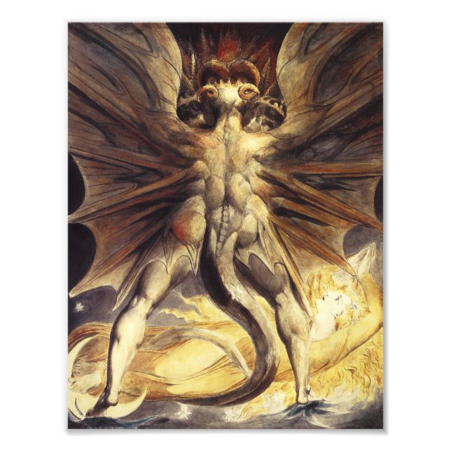 William Blake Red Dragon Skriv ut Fototryck (Framsidan)