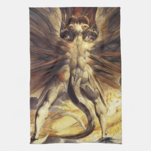 William Blake röd drakekökshandduk Kökshandduk