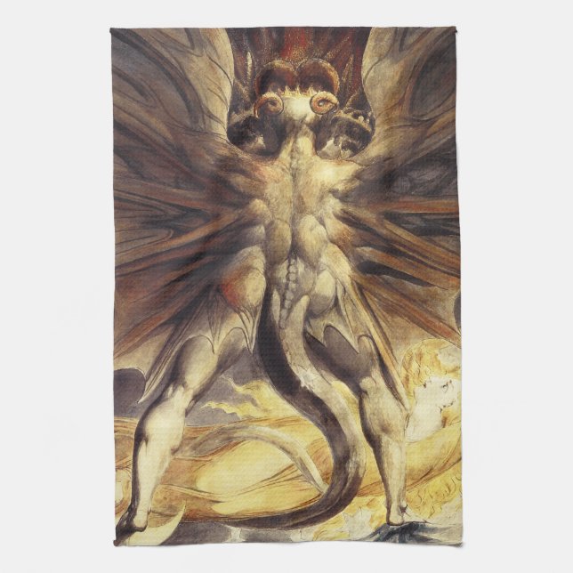 William Blake röd drakekökshandduk Kökshandduk (Vertikal)