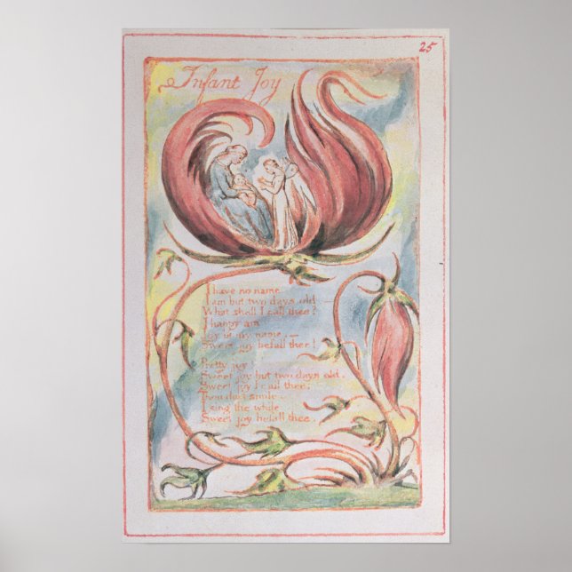 William Blake | Sång i Oskuld; Infant Joy, 17 Poster (Framsidan)