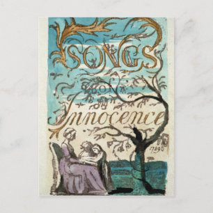 William Blake Sånger av oskuld, titelsida Vykort
