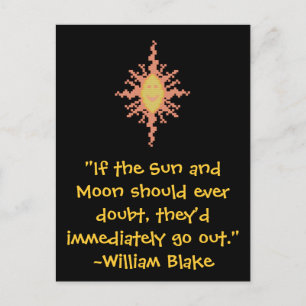 William Blake Sol och Måne Quote Vykort
