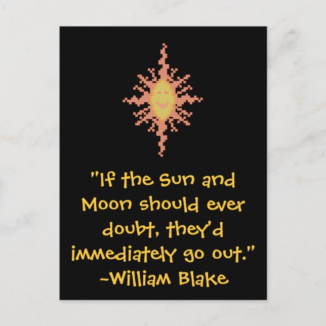 William Blake Sol och Måne Quote Vykort (Framsida)