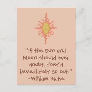 William Blake Sol och Måne Quote Vykort