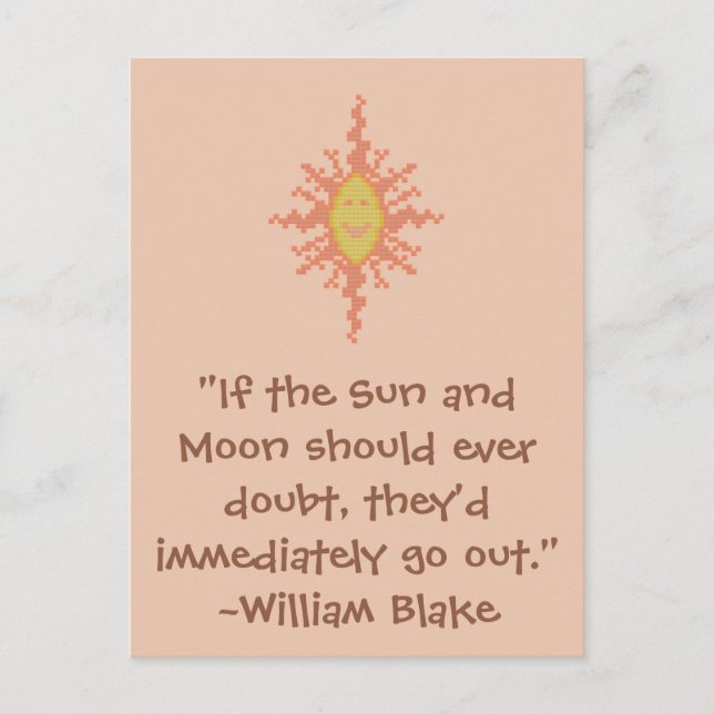 William Blake Sol och Måne Quote Vykort (Framsida)