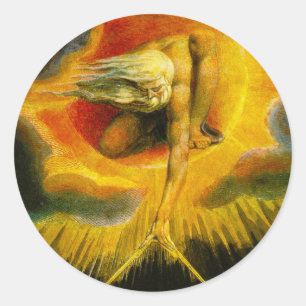 William Blake som är forntida av dagklistermärke Runt Klistermärke