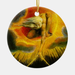 William Blake som är forntida av dagprydnad Julgransprydnad Keramik