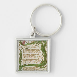 William Blake som prästen avbildar, från sång Fyrkantig Silverfärgad Nyckelring