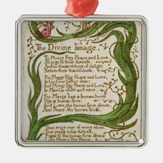 William Blake | som prästen avbildar, från sånger Julgransprydnad Metall (Framsidan)