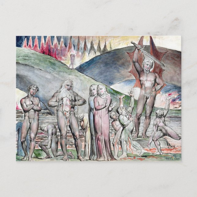 William Blake The Schismatics and Sowers Vykort (Framsida)