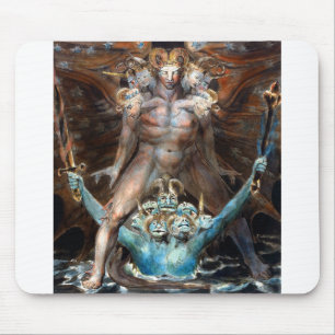 William Blake The Underbar Red Dragon och Beasten Musmatta
