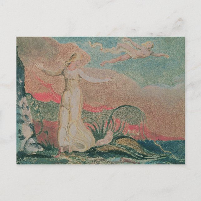 William Blake | Thels Bok; Plattor 4 Thel in Vykort (Framsida)