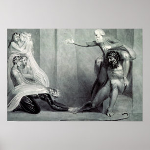William Blake   Tiriel som tillbaka uthärdas till Poster