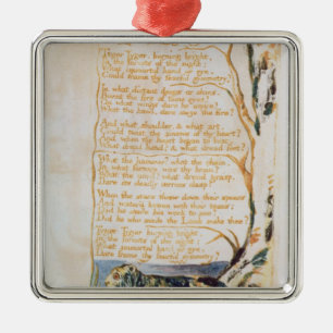 William Blake   Tygeren, från sånger av oskuld Julgransprydnad Metall