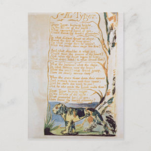 William Blake Tygern, från Songs of Innocence Vykort