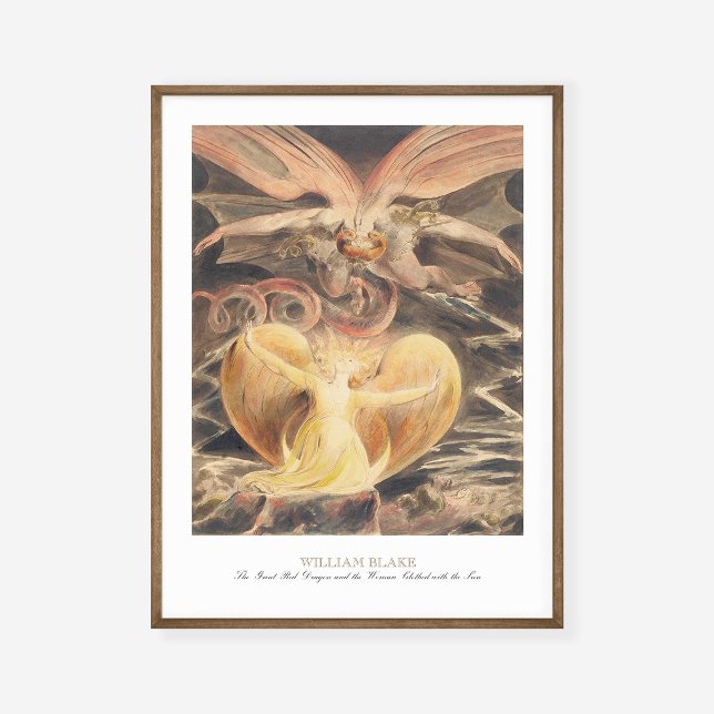 William Blake Underbar Red Dragon Woman Clothed So Poster (Skapare uppladdad)
