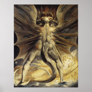 William Blake - Underbara Röda draken och kvinnan Poster