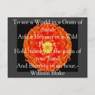 William Blake "Värld i ett sandkorn" citat Vykort