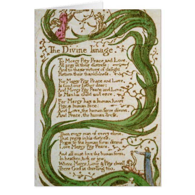 William Blake | Vinbild från Sång av In Hälsningskort (Framsidan)
