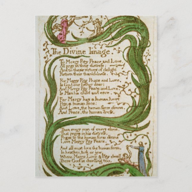 William Blake | Vinbild från Sång av In Vykort (Framsida)