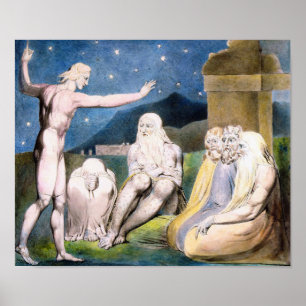 William Blake - vrede av Elihu [jobbet] Poster